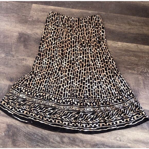 Pleat Pleat Petite, Maxi Black and Gold crinkle Skirt, size PM - Picture 1 of 3